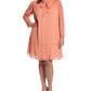 Vestido feminino com decote em V e manga curta, tamanho pequeno, laranja, London Times