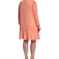 Vestido feminino com decote em V e manga curta, tamanho pequeno, laranja, London Times