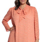 Vestido feminino com decote em V e manga curta, tamanho pequeno, laranja, London Times
