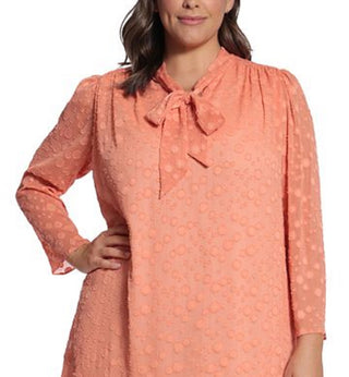 Vestido feminino com decote em V e manga curta, tamanho pequeno, laranja, London Times