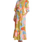 Vestido longo com cinto e camadas Donna Morgan feminino, azul, tamanho 2