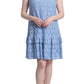 Vestido de renda feminino London Times azul tamanho 10 Petite