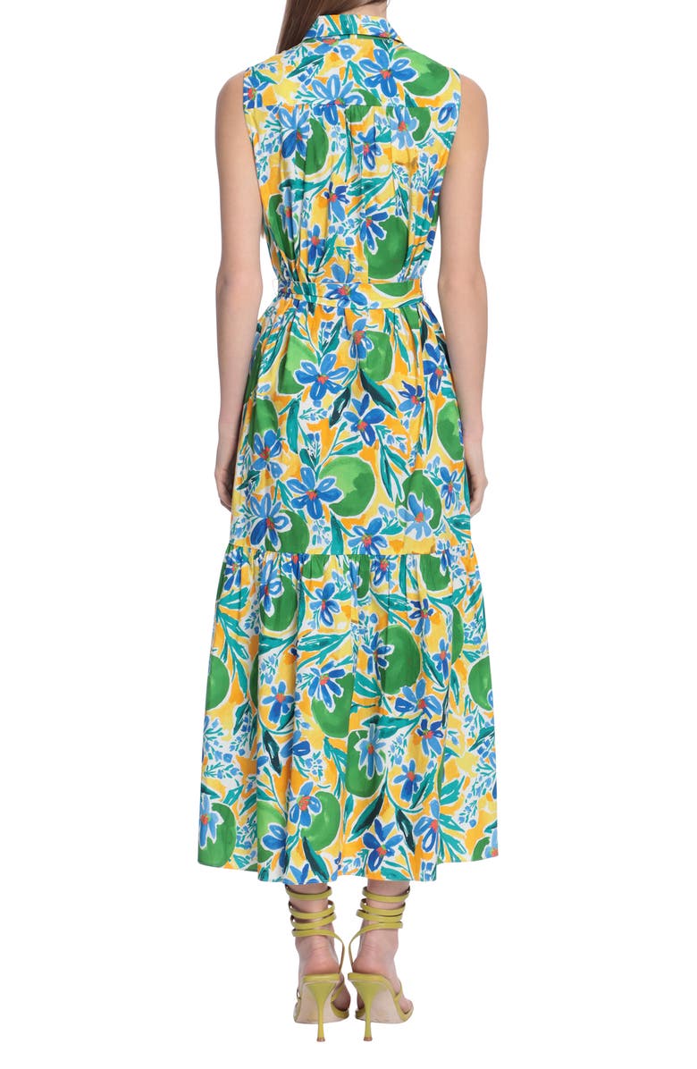 Vestido-camisa floral sem mangas Donna Morgan feminino, verde, tamanho 8