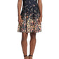 Vestido feminino estampado, justo e evasê, preto, tamanho 14, pequeno, da London Times