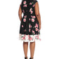 Vestido feminino com estampa floral e ajuste evasê, preto, tamanho pequeno e pequeno, do London Times