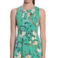Vestido de malha com estampa floral feminino London Times, verde, tamanho 18W