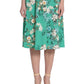 Vestido de malha com estampa floral feminino London Times, verde, tamanho 18W