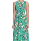Vestido de malha com estampa floral feminino London Times, verde, tamanho 22W