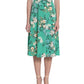 Vestido de malha com estampa floral feminino London Times, verde, tamanho 22W