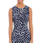 Vestido feminino com cinto e decote plissado London Times, azul, tamanho 10, pequeno