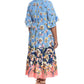 Vestido longo feminino com estampa floral London Times, azul, tamanho 22W