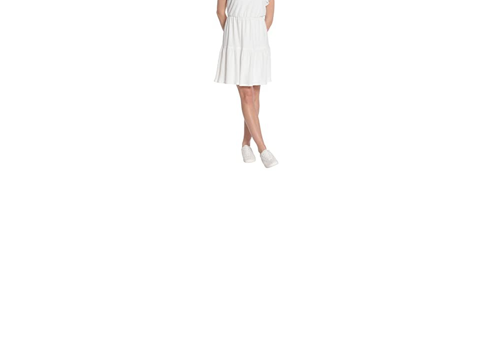 London Times Feminino Branco Manga Flutter Ajuste em Camadas e Flare Tamanho 2X