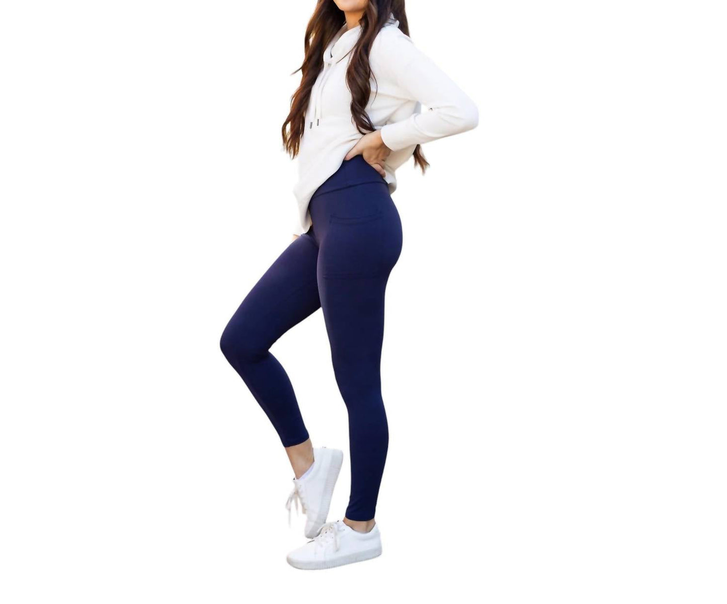 Julia Rose - Nadia Crossover Full Length Leggings with Pockets