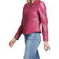 11 Uptown - Cropped Collarless Lamb Leather Zip Up Jacket