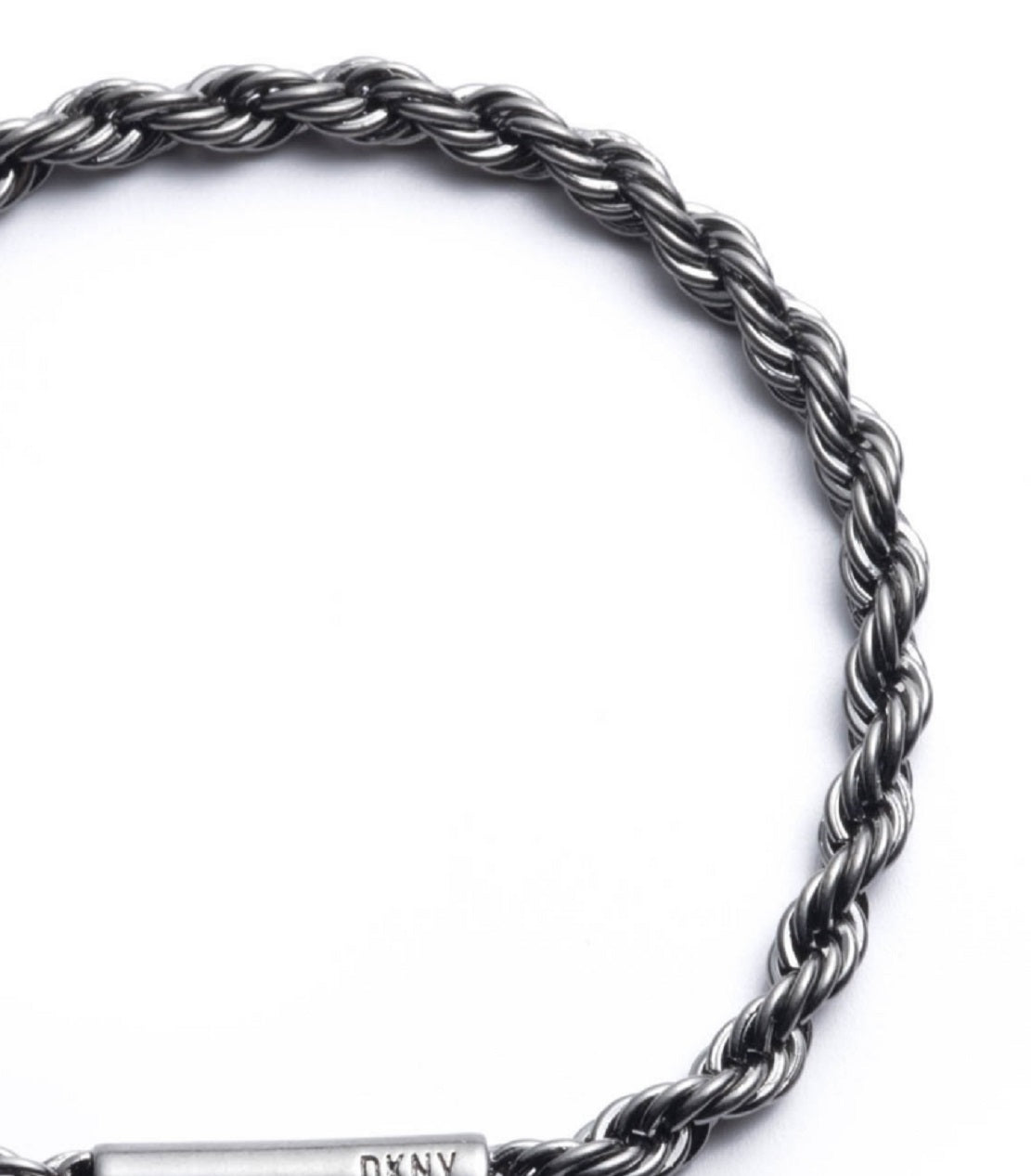 Pulseira DKNY Masculina Hematite Tone Chain Flex Cinza Tamanho Regular