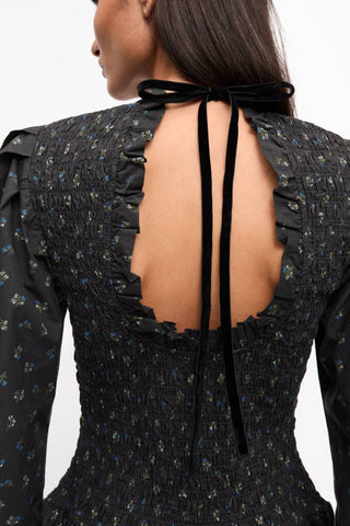 Ganni - Vestido curto de algodão estampado
