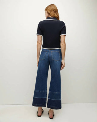 Veronica Beard - Calça jeans larga Taylor Cropped com bainha solta
