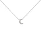 10K White Gold Diamond Accented Crescent Moon Shaped 18" Inch Pendant Necklace (H-I Color, I1-I2 Clarity)