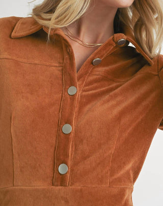 Sadie & Sage - Morrison Cord Shirt Mini Dress