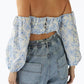 For Love & Lemons - MAISIE CROPPED FLORAL-PRINT TOP