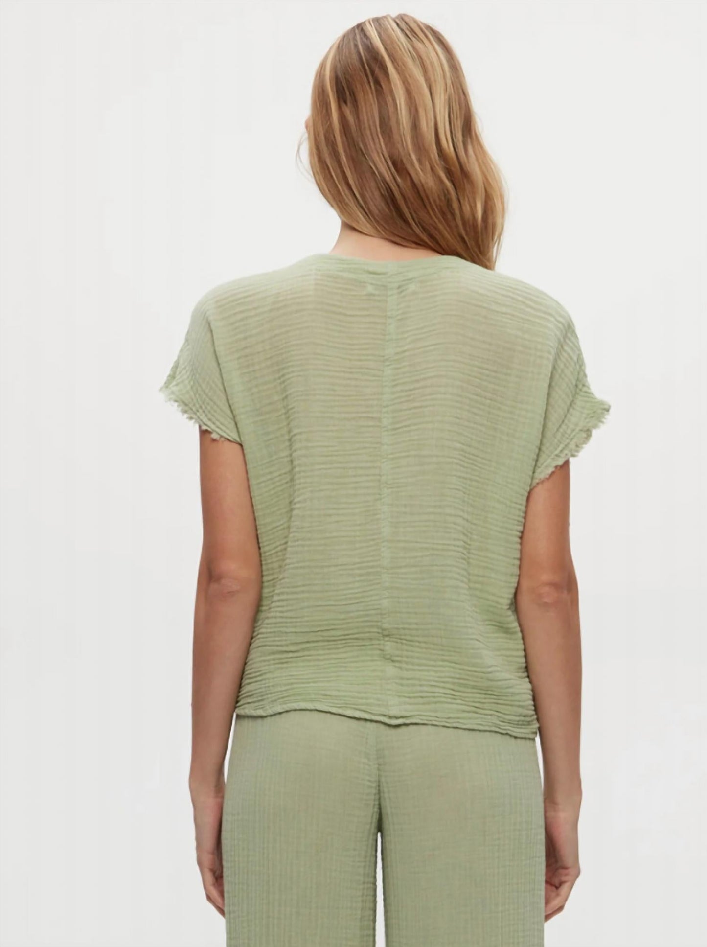 Michael Stars - Evie Gauze Short Sleeves Faux Wrap Top