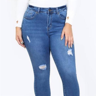 Haute Curve - Calça Jeans Skinny Rasgada Plus Size