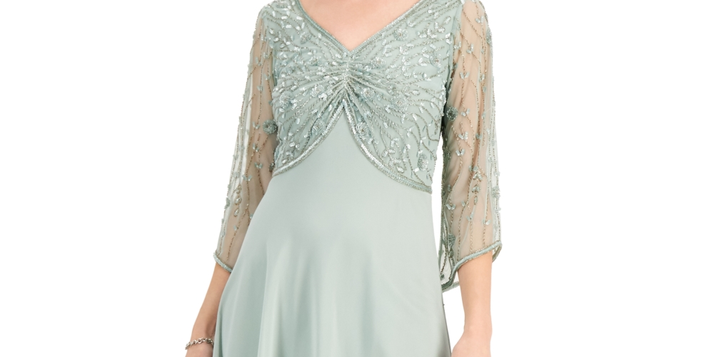 Vestido de noite longo com lantejoulas J Kara feminino, verde, tamanho 12