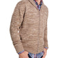 Cardigan vintage masculino à prova de intempéries, marrom, tamanho GG