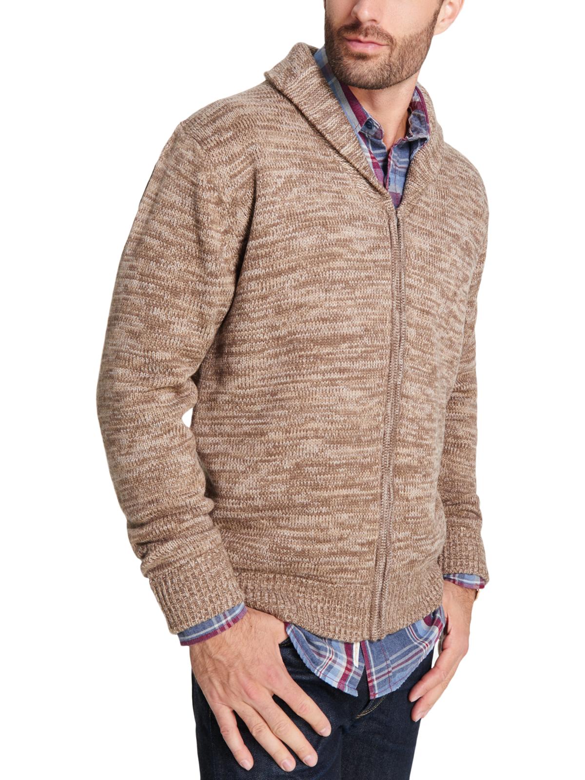 Cardigan vintage masculino à prova de intempéries, marrom, tamanho GG