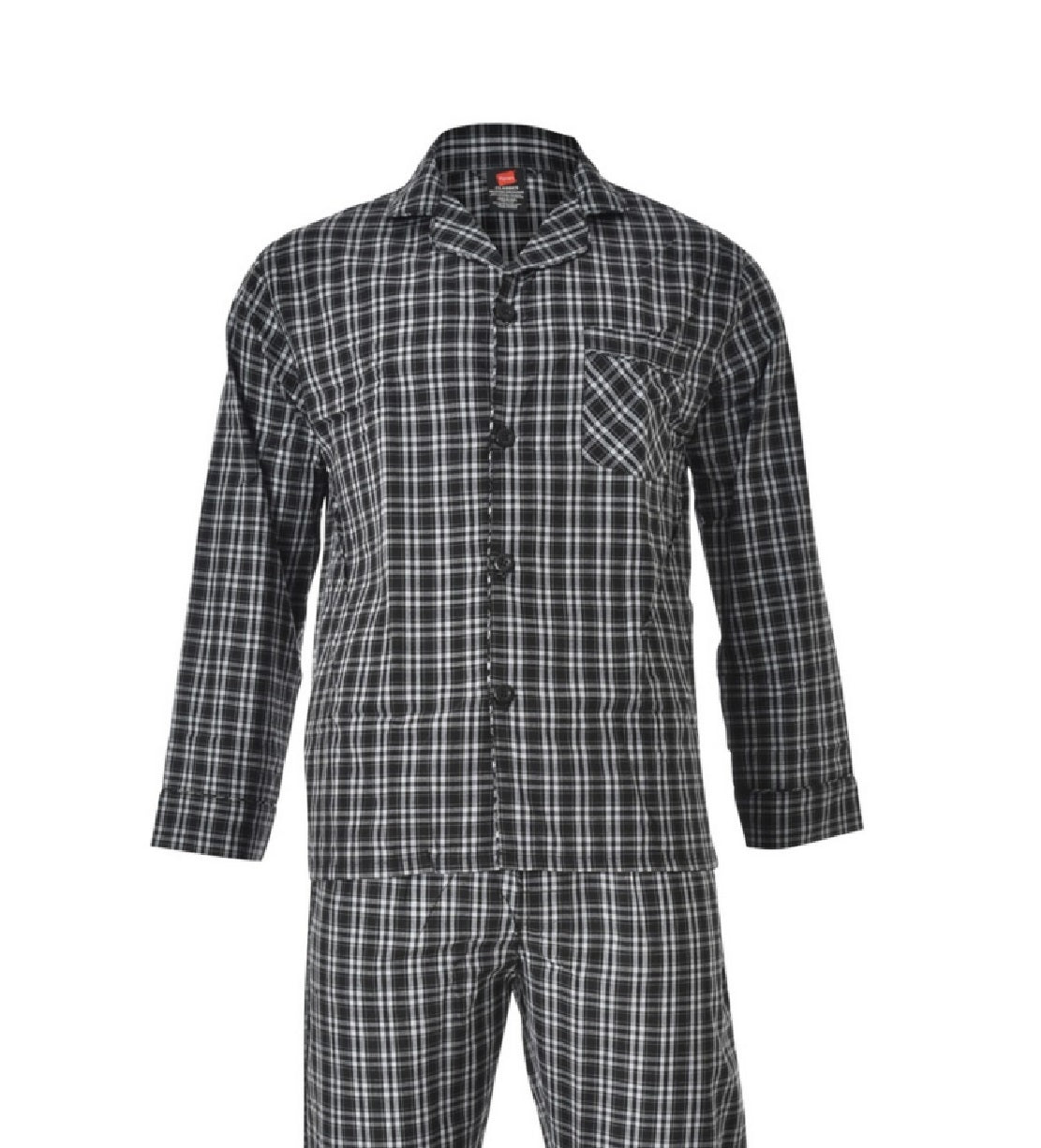 Conjunto de pijama de algodão largo Hanes masculino, tamanho 50, tamanho grande e alto, marrom
