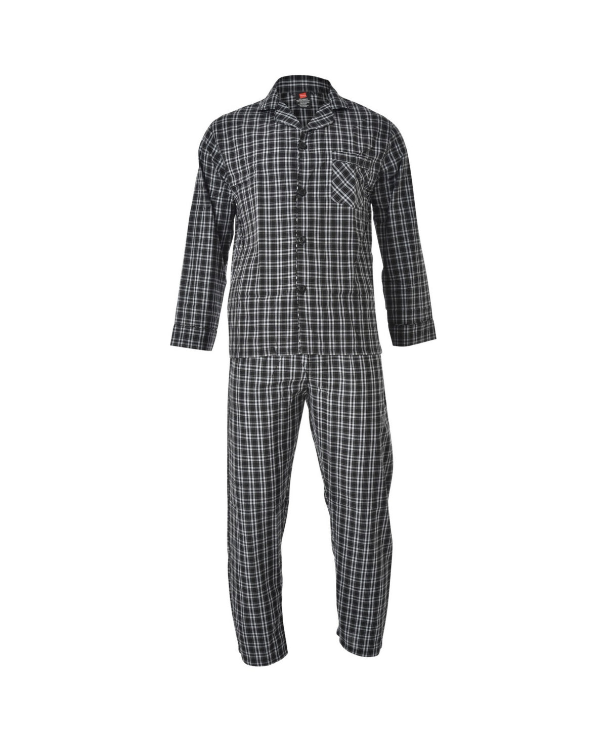 Conjunto de pijama de algodão largo Hanes masculino, tamanho 50, tamanho grande e alto, marrom