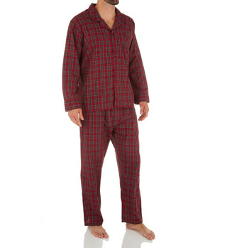 Hanes Men's Cvc Broadcloth Pajama Set Red Size Medium