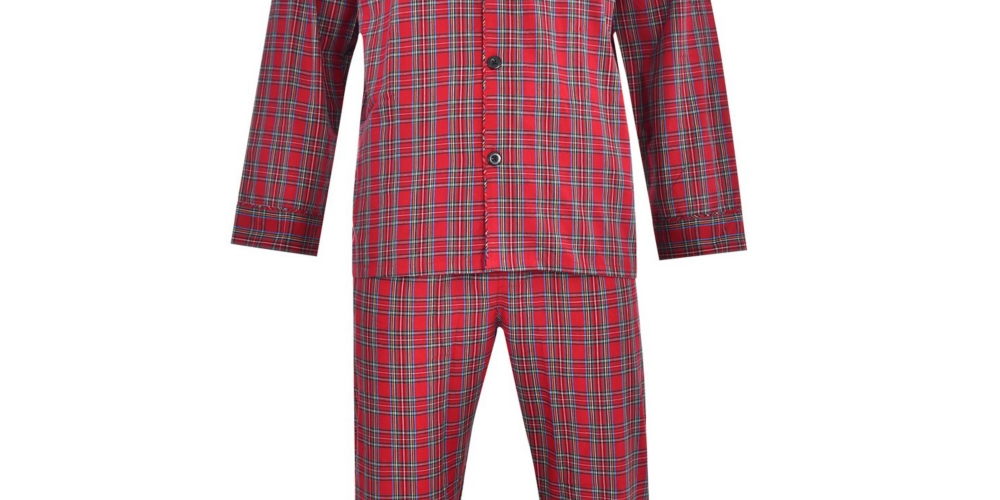 Conjunto de pijama Hanes CVC Broadcloth masculino, vermelho, tamanho médio