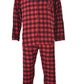Conjunto de pijama xadrez de flanela masculino Hanes vermelho tamanho XXX-G
