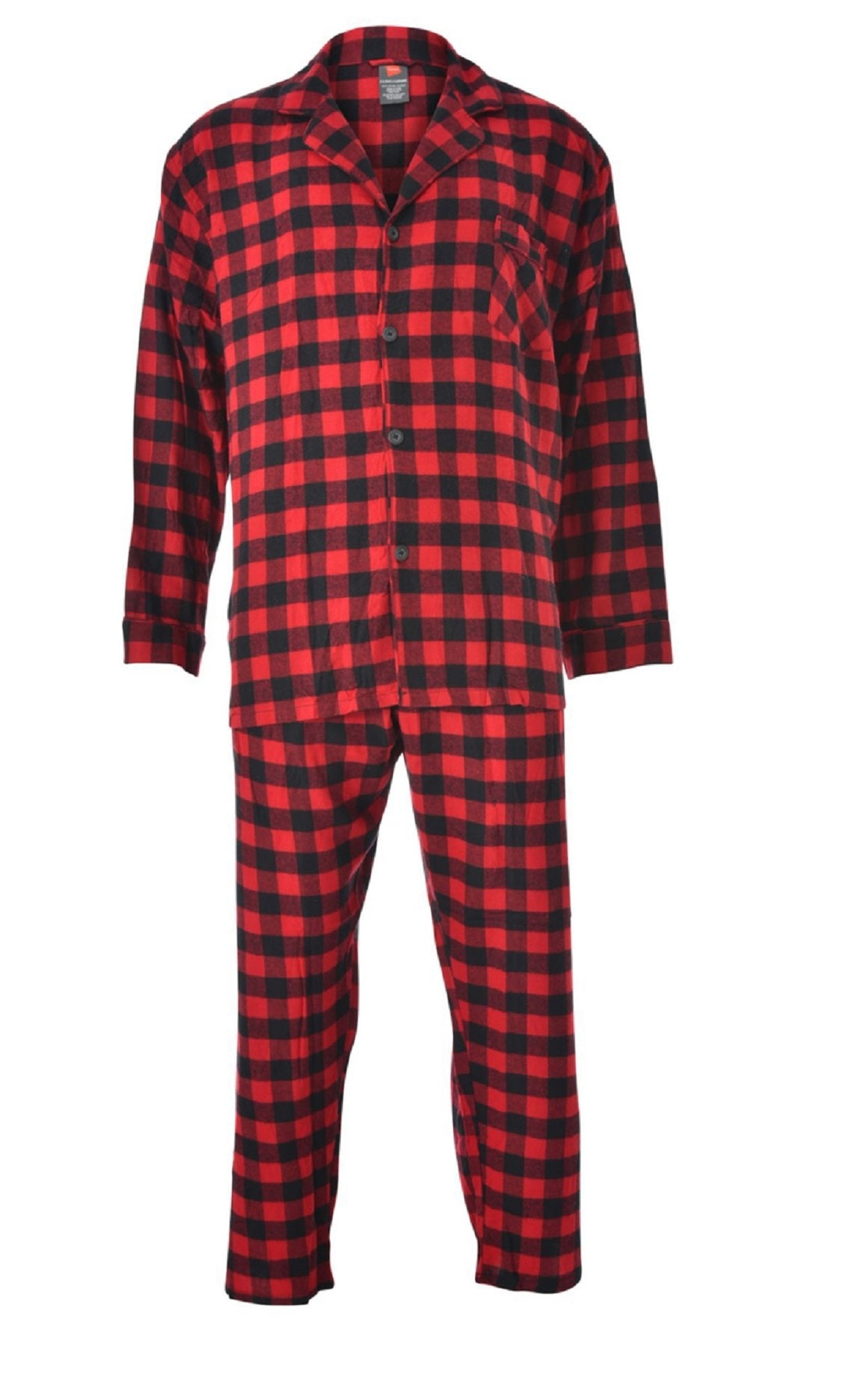Conjunto de pijama xadrez de flanela masculino Hanes vermelho tamanho XXX-G