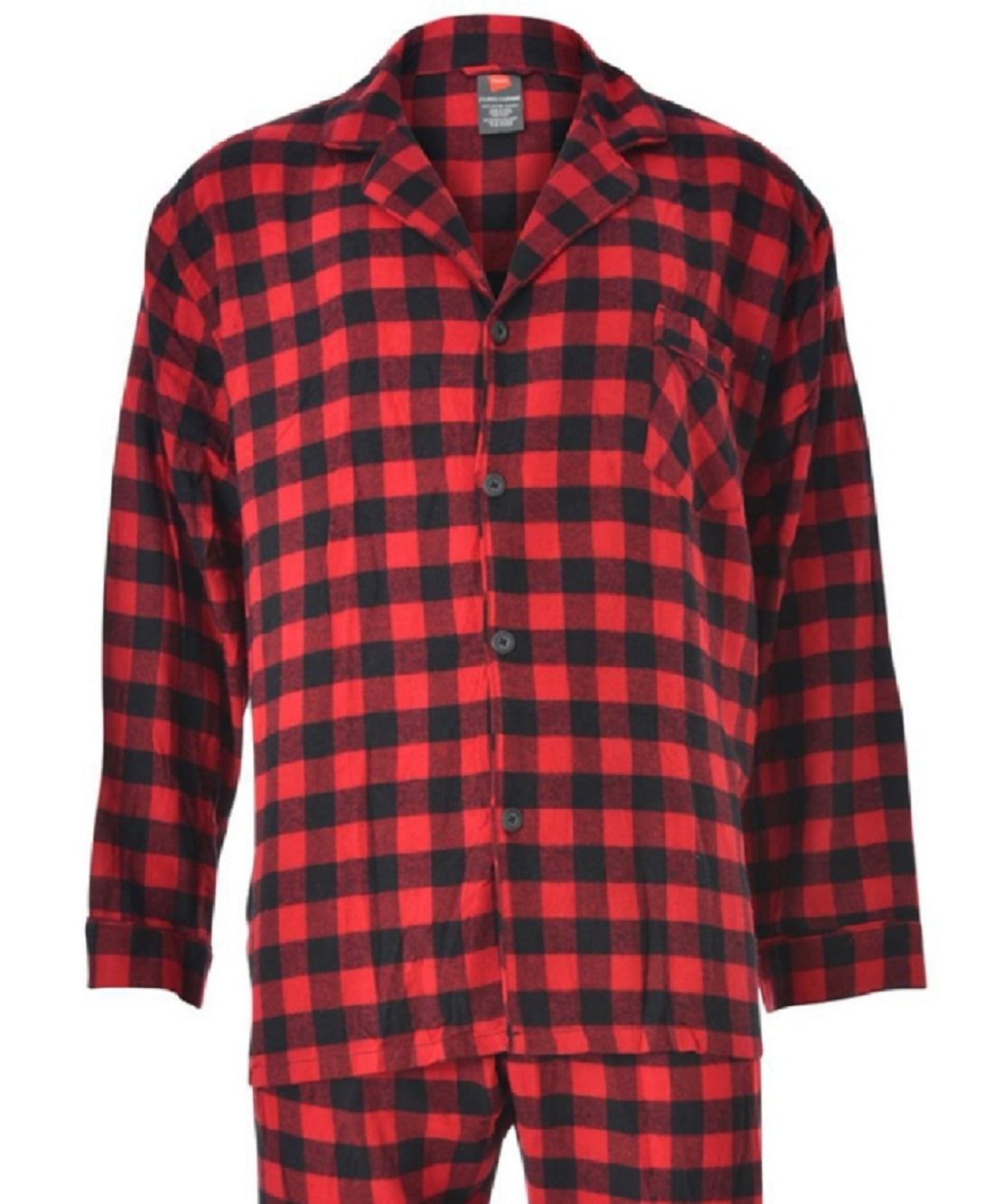 Conjunto de pijama xadrez de flanela masculino Hanes vermelho tamanho XXX-G