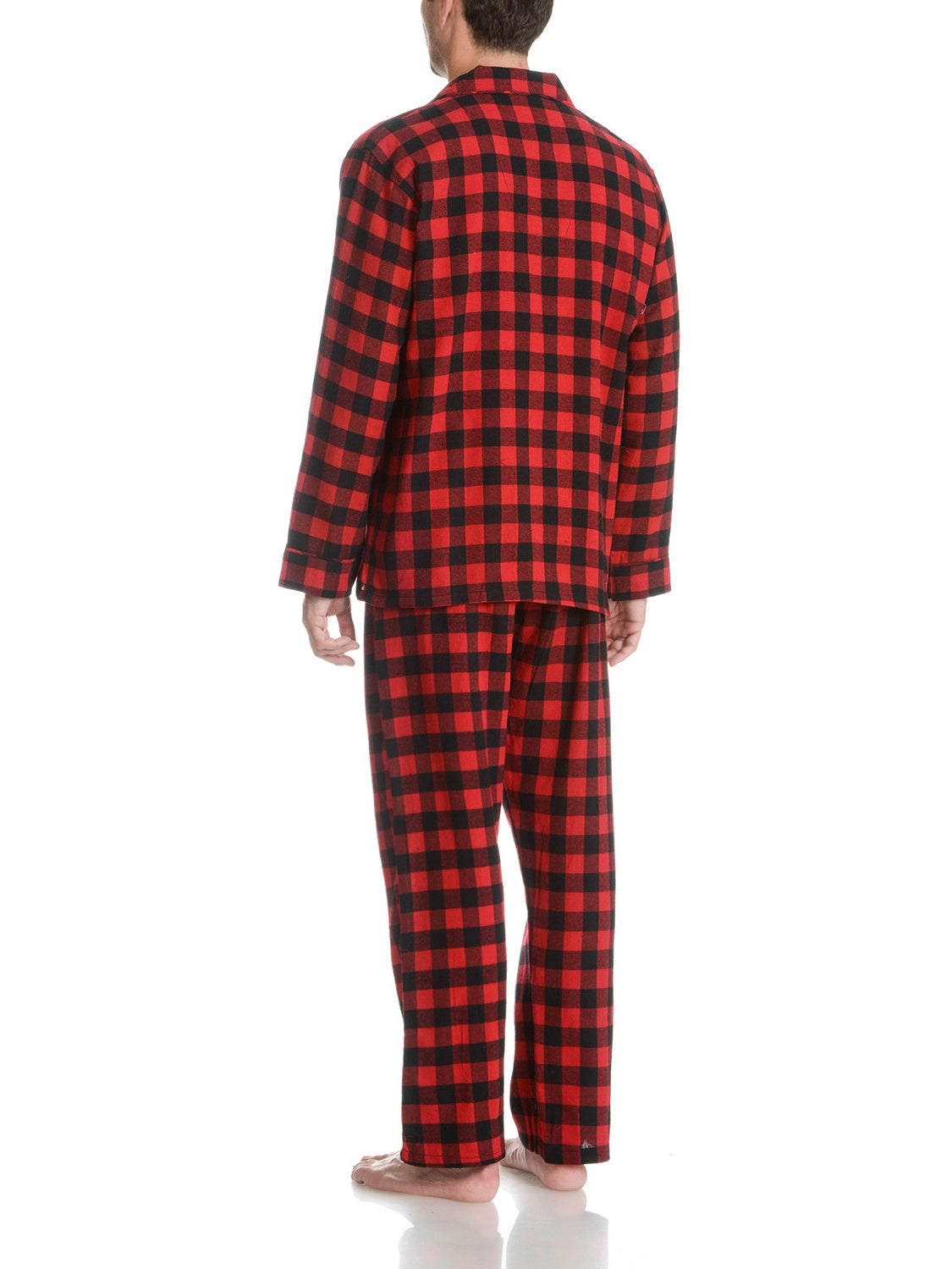 Conjunto de pijama xadrez de flanela masculino Hanes, vermelho, tamanho médio