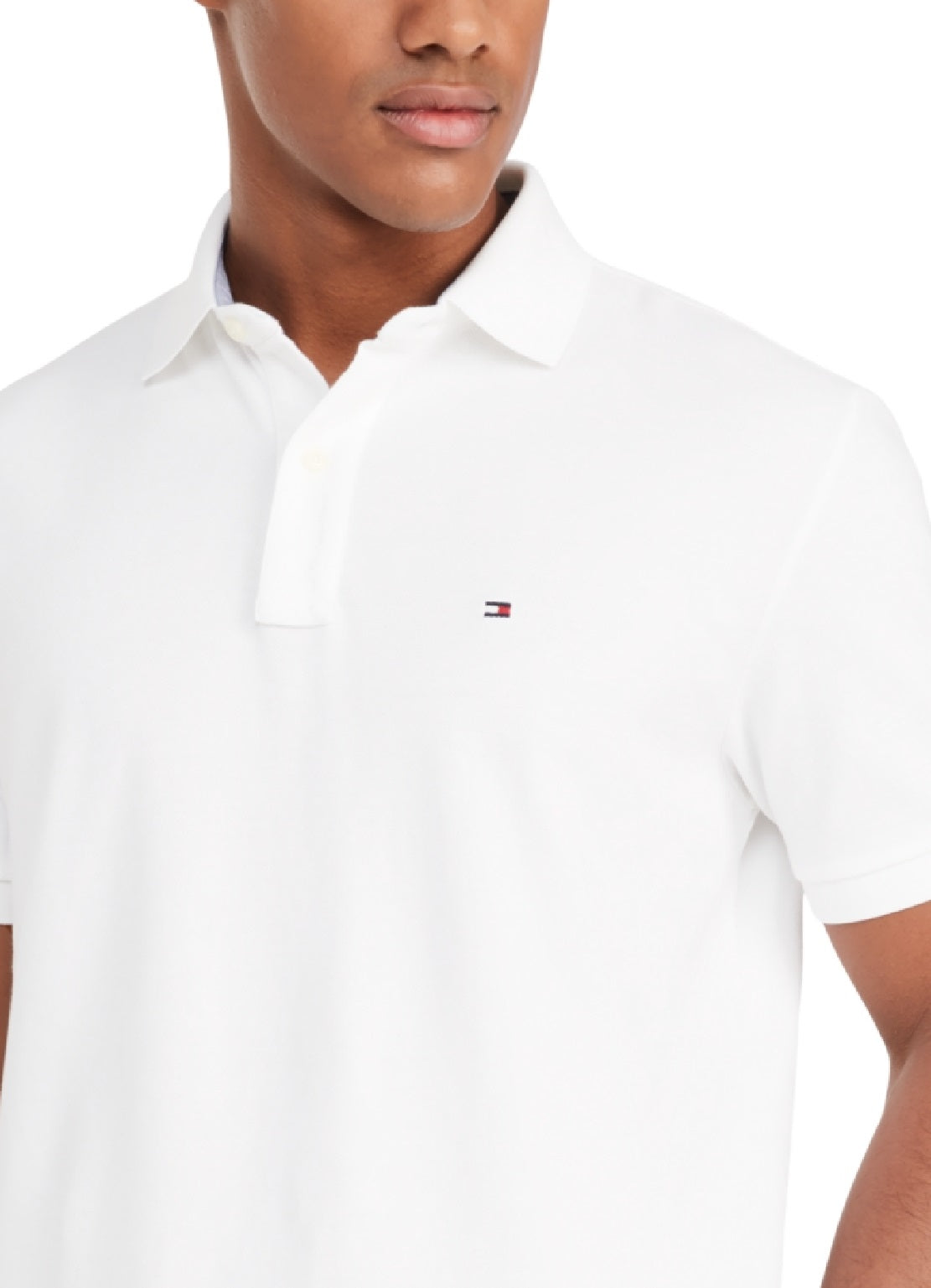 Camisa polo masculina Tommy Hilfiger Classic Fit Ivy, branca, tamanho grande