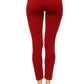Leggings femininas sólidas White Mark, tamanho regular, vermelhas