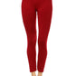 Leggings femininas sólidas White Mark, tamanho regular, vermelhas