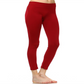 Leggings femininas sólidas White Mark, tamanho regular, vermelhas