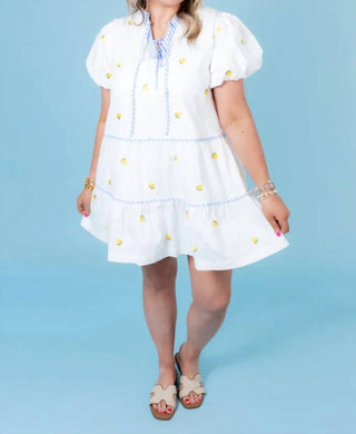 &amp;Merci - Vestido curto de algodão Lemons Into Lemonade