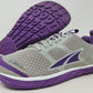 Tênis de corrida feminino Altra The Provisioness 1.5 cinza/amor-perfeito tamanho 5,5 D(L) EUA