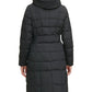 Cole Haan Box Quilt Down Puffer Coat Feminino Preto Tamanho Grande