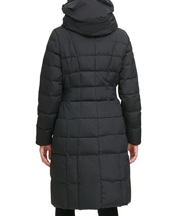 Cole Haan Box Quilt Down Puffer Coat Feminino Preto Tamanho Grande