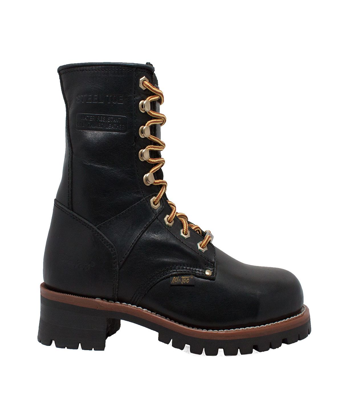 Bota Logger Adtec Masculina 9 Resistente à Água com Biqueira de Aço, Preta, Tamanho 9 W