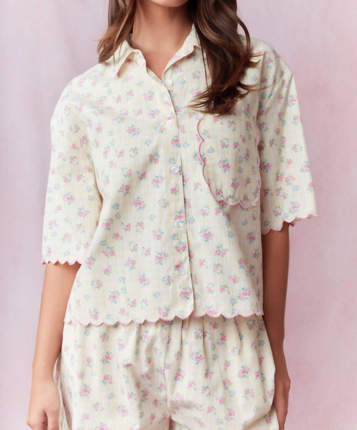 Peach Love - Samantha Pajama Short Set