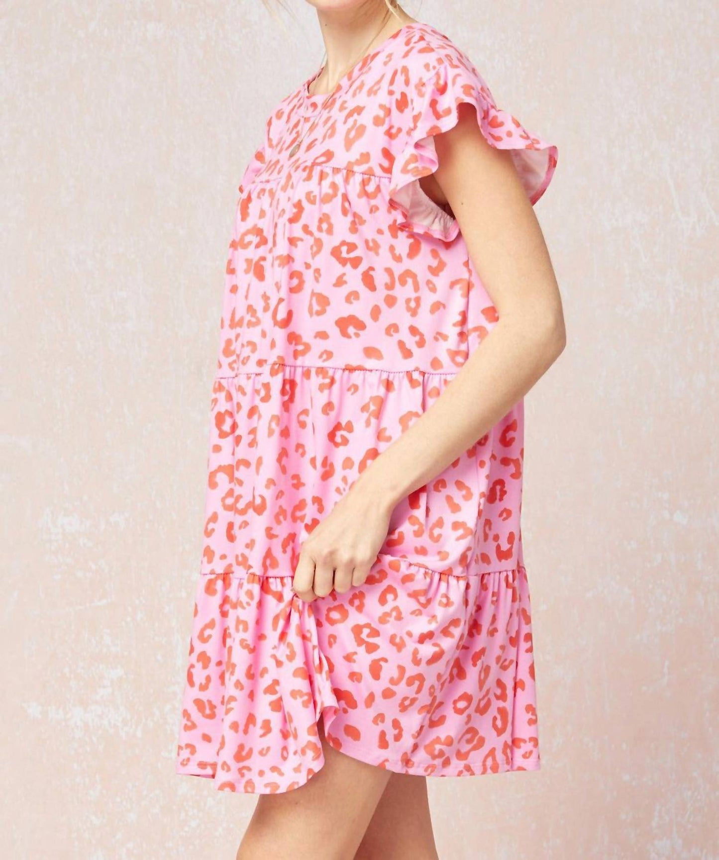 Entro - Tiered Ruffled Leopard Dress