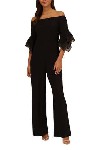 Adrianna Papell - Off Shoulder Flounce Sleeve Jumpsuit