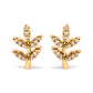 10K Yellow Gold 1/10 Cttw Diamond Accented Leaf and Branch Stud Earrings (H-I Color, I1-I2 Clarity)